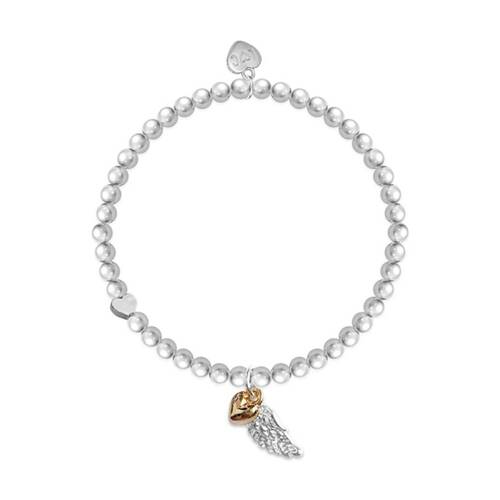 Life Charms Just Because Guardian Angel Bracelet Silver Gold 17.5cm