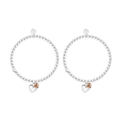 2PK Life Charms Just Because Happy Birthday Bracelet Silver Gold 17.5cm