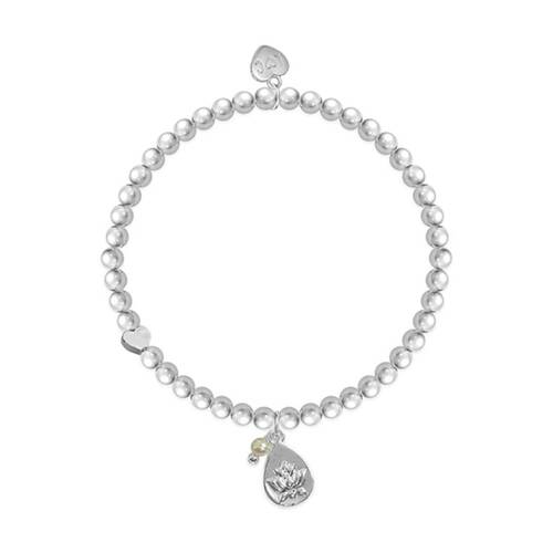 Life Charms Just Because Chapter Plated Stretch Bracelet Silver 17.5cm