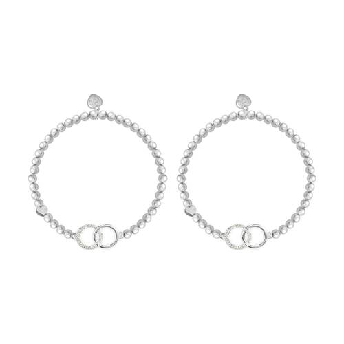 2PK Life Charms Just Because Granddaughter Stretch Bracelet Silver 17.5cm