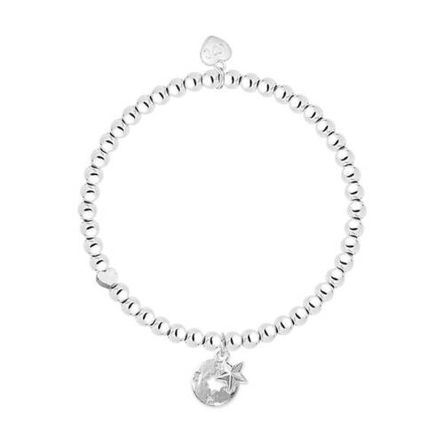 Life Charms Just Because Compass Stretch Bracelet Silver 17.5cm