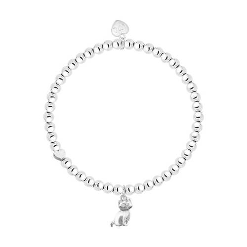 Life Charms Just Because Cat Lover Stretch Bracelet Silver 17.5cm