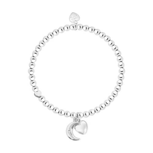 Life Charms Just Because Love You Stretch Bracelet Silver 17.5cm