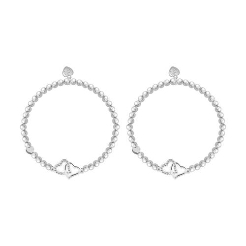 2PK Life Charms Just Because Beautiful Friend Bracelet Silver 17.5cm