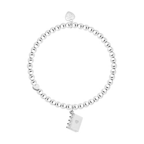 Life Charms Just Because Book Lover Bracelet Stretch Silver 17.5cm