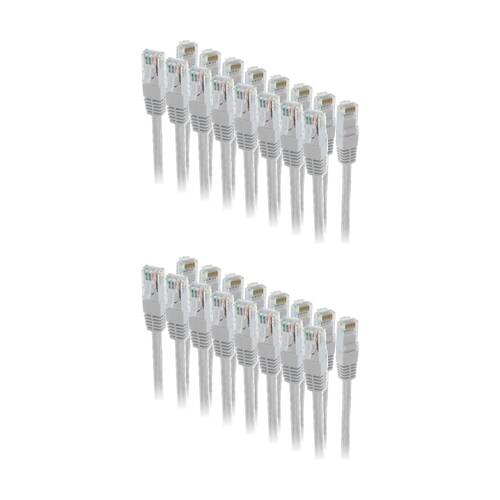 16PK Pro2 1M White Cat6 Patch Lead Ethernet Cable 1m RJ45 Moulded Strain Relief