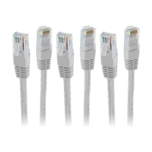 3PK Pro2 5M White Cat6 Patch Lead Ethernet Cable 5 Metre Networking RJ45