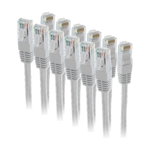 6PK Pro2 5M White Cat6 Patch Lead Ethernet Cable 5 Metre Networking RJ45