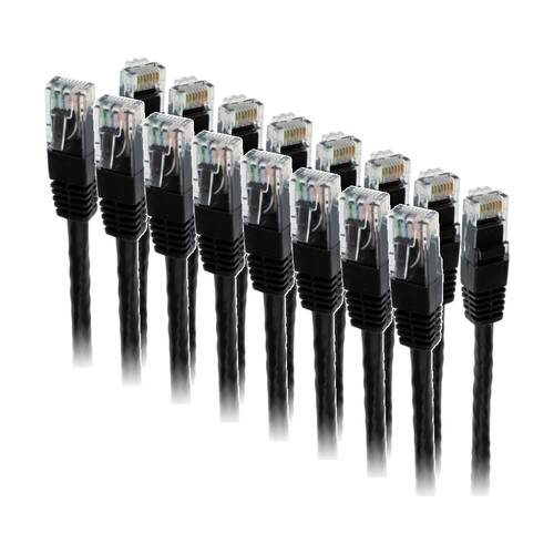 8PK Pro2 1M Black Cat6 Patch Lead Ethernet Cable RJ45 1 Metre Network