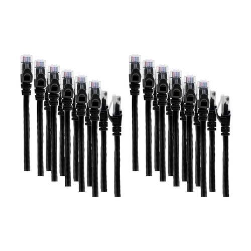 12PK Pro2 2M Black Cat6 Patch Lead CAT6 Ethernet Cable RJ45 Moulded Networking