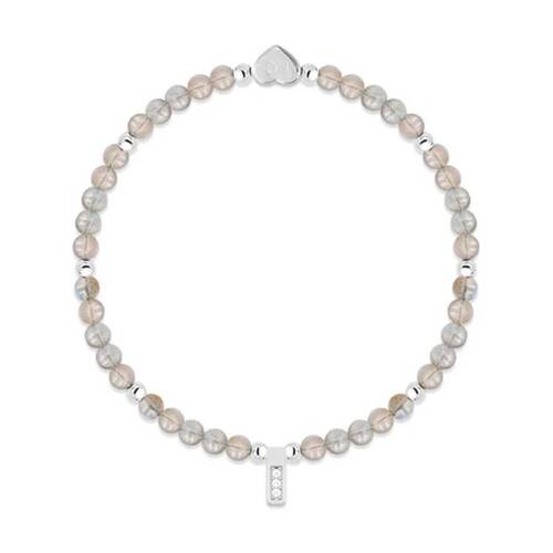 Life Charms Healing Stones Labradorite Bracelet Grey Silver 17.5cm