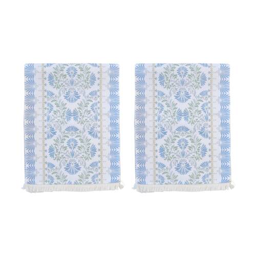 2PK LVD Vintage Rectangular Polyester Table Runner W/ Fringing 180x33cm