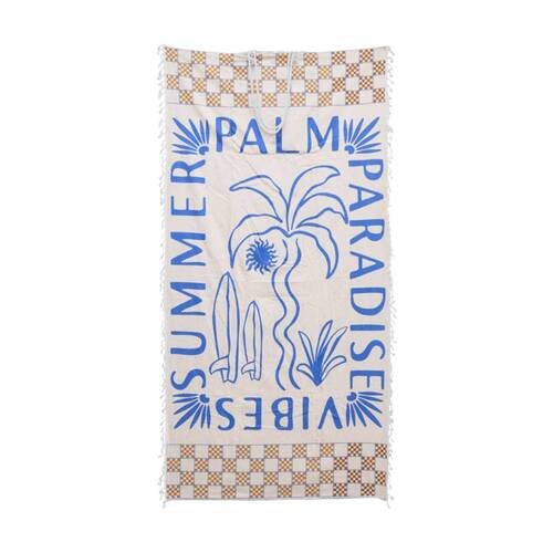LVD 2-in-1 Palm Paradise Summer Vibes Microfibre Beach Towel & Bag 90x180cm