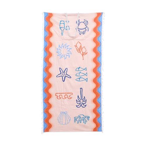 LVD 2-in-1 Mediterranean Microfibre Beach Towel & Bag 90x180cm