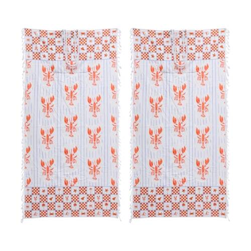 2PK LVD 2-in-1 Kids Lobster Microfibre Towel & Tote Bag 70x140cm