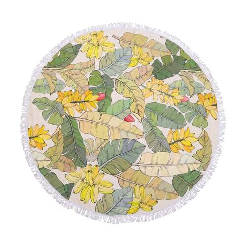 LVD Round Microfibre Tropic Beach Towel Bananarama Design 150x150cm