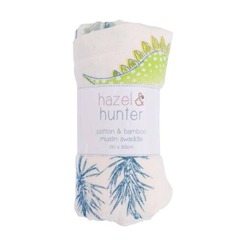 LVD Cotton/Bamboo Muslin Children/Baby Wrap Dinosaurs 100x100cm