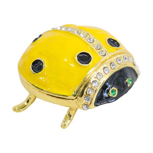 LVD Decorative Ladybug Jewellery/Accessory Trinket Box Yellow 6.5x6x3.5cm