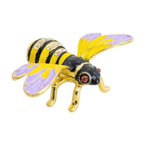 LVD Decorative Bee Jewellery/Accessory Trinket Box Yellow 10x8x3cm