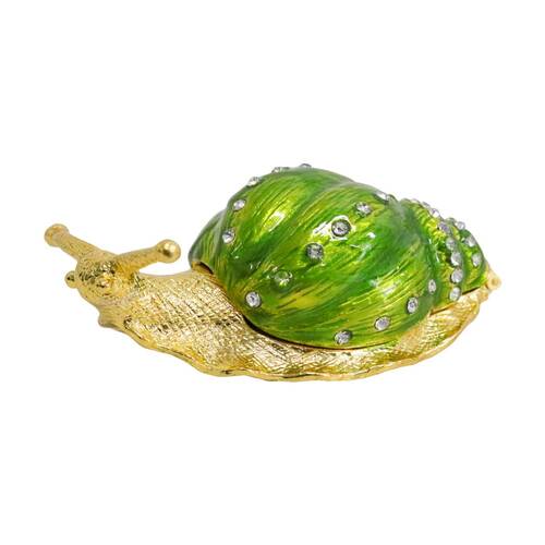 LVD Decorative Snail Jewellery/Accessory Trinket Box Green 8x4x3cm