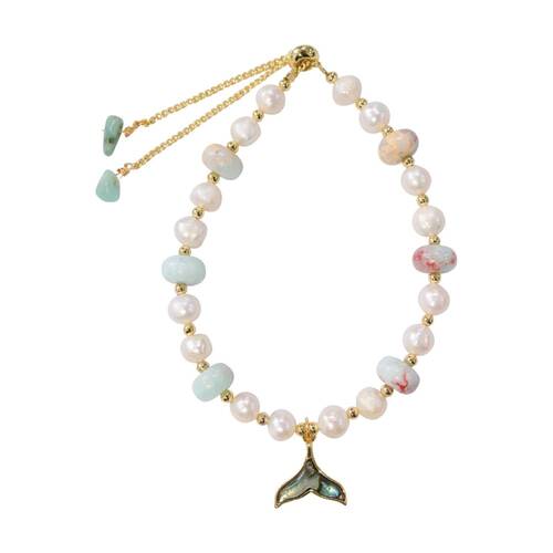 LVD Pearl Bracelet Wrist Jewellery Accessory W/ Extender Ocean-Blue Jasper