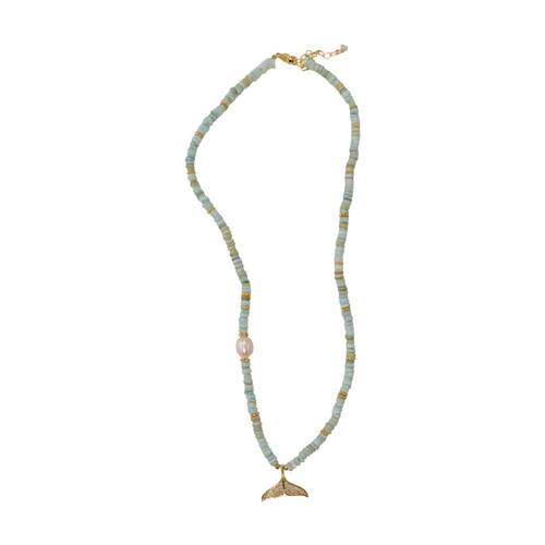 LVD Womens Coastal-Inspired Pearl Whale Jewellery Necklace Multicolour