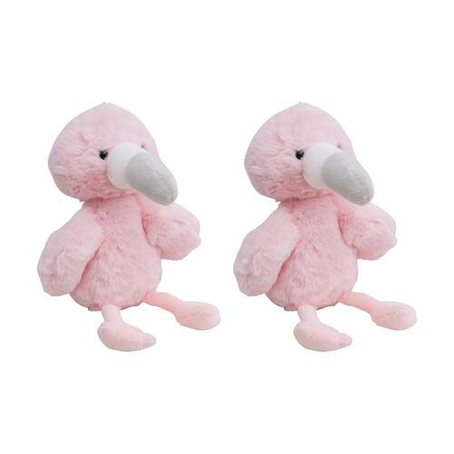 2PK LVD Children/Kids Soft & Cuddly Plush Toy Freya Flamingo 16x17x27cm