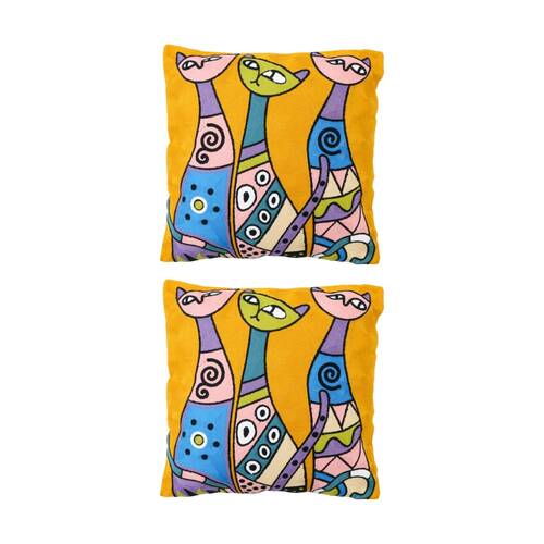 2PK LVD Picasso Cat Trio Decorative Home/Living Decor Cushion/Pillow 45x45cm