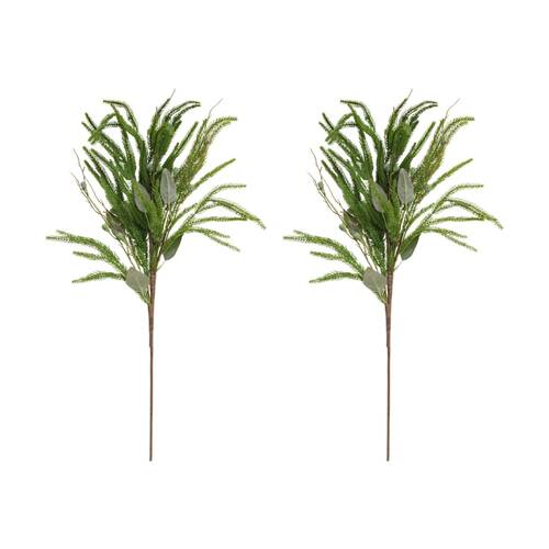 2PK LVD Artificial Pine & Eucalyptus Stem/Branch Home Decor 80cm Green/Brown