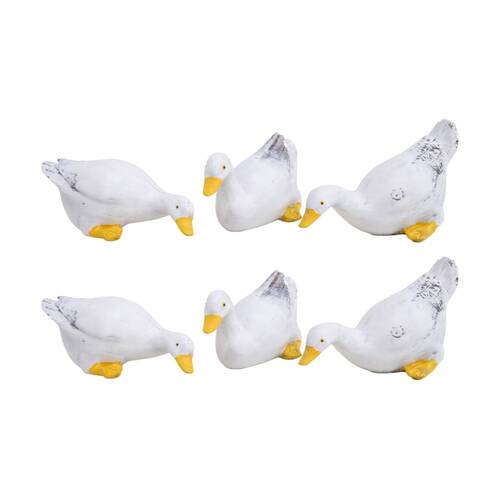 2x 3pc LVD Rustic Ducks Decorative Resin Ornament Indoor/Outdoor Decor 10x6cm