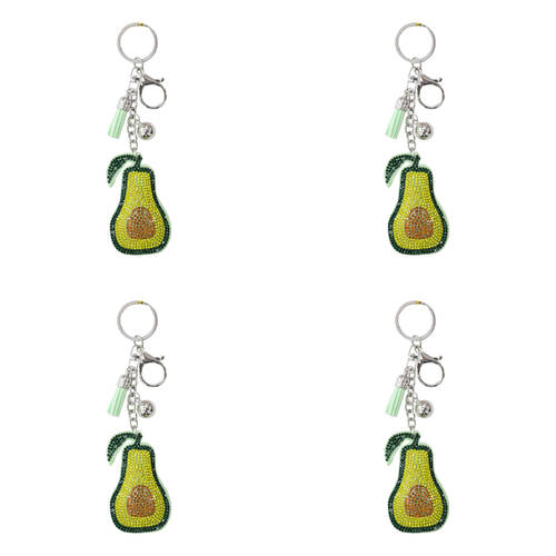 4PK LVD Kids Green Avocado Keyring/Bag Hanger Accessory 7.5x4.5x2.5cm