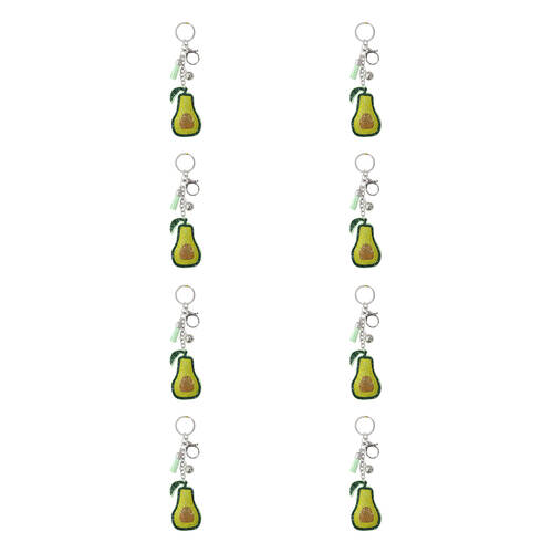 8PK LVD Kids Green Avocado Keyring/Bag Hanger Accessory 7.5x4.5x2.5cm