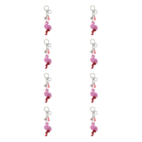 8PK LVD Kids Pink Flamingo Keyring/Bag Hanger Accessory 4.5x8.5x2cm