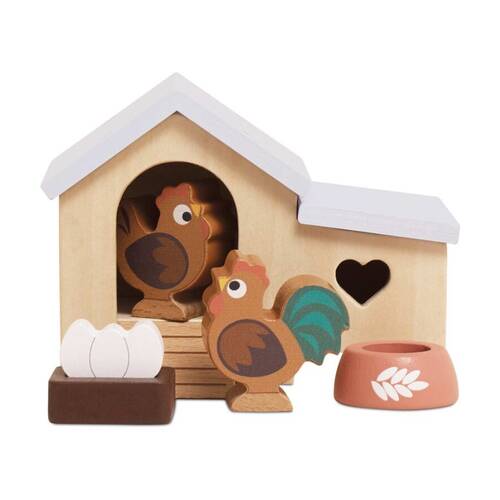Le Toy Van Chicken Coop for Dolls House Wooden Playset 3+ Years