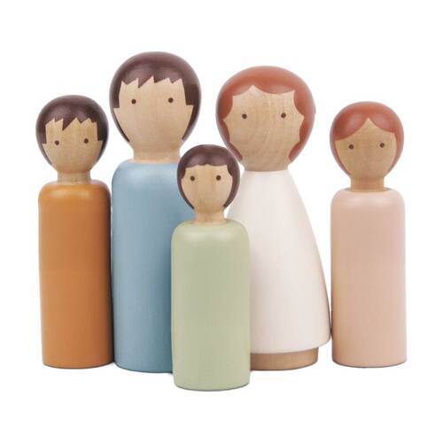 5pc Le Toy Van Dubois Wooden Family Dolls Peg Dolly Set 3+ Years