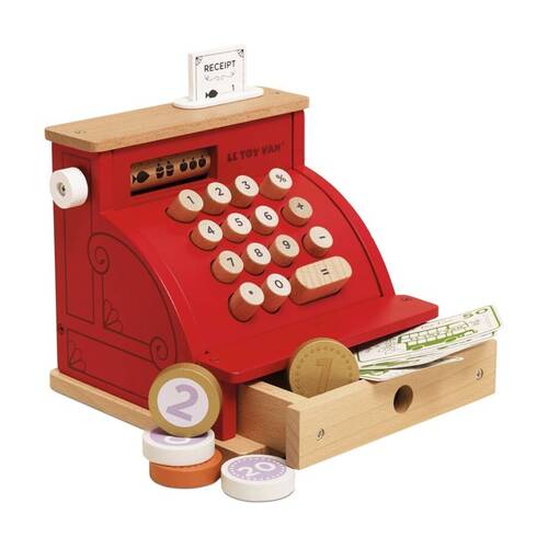 Le Toy Van Shop Till Cash Register With Money Red Kids 3y+