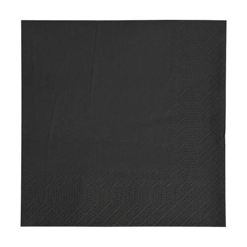 12x 50pc Partyware Lunch Naxins Set 2 Ply 330x330mm Tableware Black