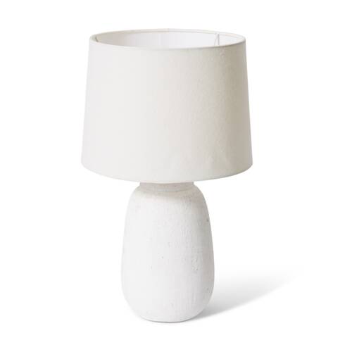 E STYLE Jelani Table Lamp Terracotta Base Linen Shade White 28x28x44cm