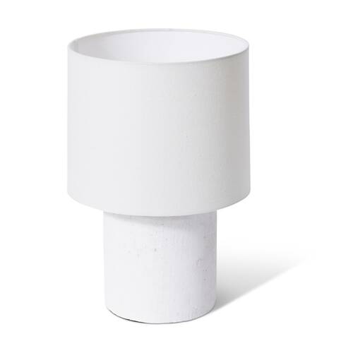 E STYLE Ashanti Table Lamp Terracotta Base Linen Shade White 28x28x39cm