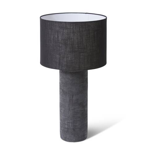 E STYLE Foluke Table Lamp Terracotta Base Linen Shade Black 36x36x68cm