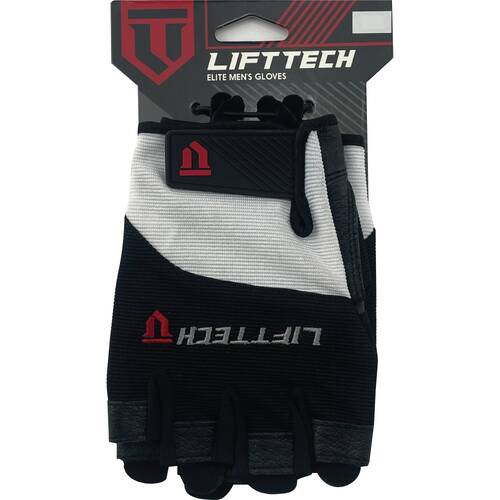 Lift-Tech Elite Heavy Lifting Leather Palm Gloves Med W/Adjustable Wrist Closure