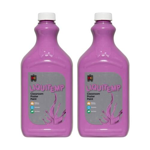 2PK Educational Colours Liquitemp Classroom Poster Paint Lilac 2L