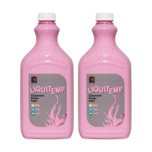 2PK Educational Colours Liquitemp Classroom Poster Paint Pink 2L