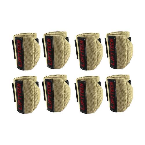 4x 2pc Lift-Tech Comp Elastic Support Wrist Wrap Skin 18in W/ Thumb Loop