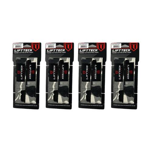 4x 2pc Lift-Tech Neo-Tech Padded Cotton Wrist Support Lifting Straps Camo 21.5in