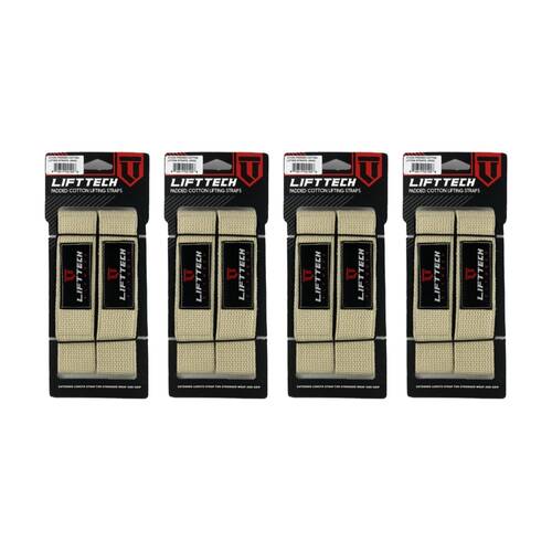 4x 2pc Lift-Tech Neo-Tech Padded Cotton Wrist Support Lifting Straps Skin 21.5in