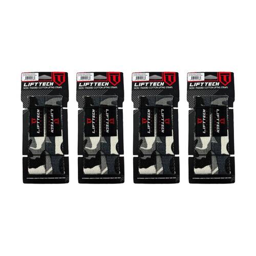 4x 2pc Lift-Tech Cotton Heavy Lifting Support Durable Grip Straps Camo 21in