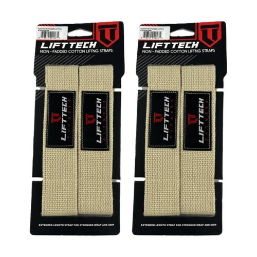 2x 2pc Lift-Tech Cotton Heavy Lifting Support Durable Grip Straps Skin 21in