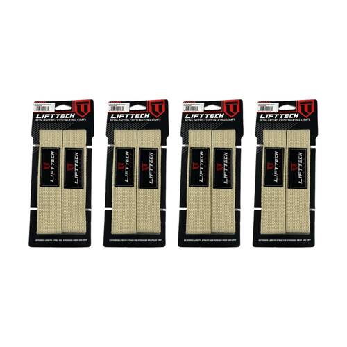 4x 2pc Lift-Tech Cotton Heavy Lifting Support Durable Grip Straps Skin 21in