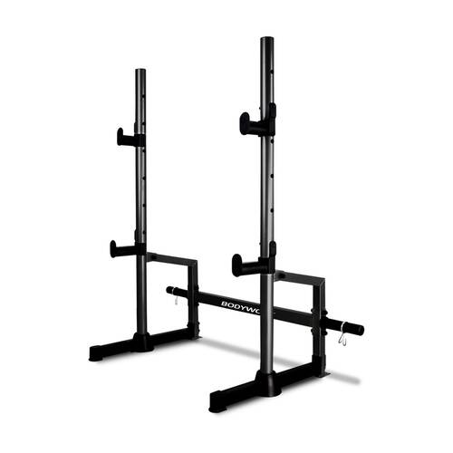 Adjustable Squat Rack 150kg Capacity?Gym Equipment W/ Spotters Safety 157x142cm